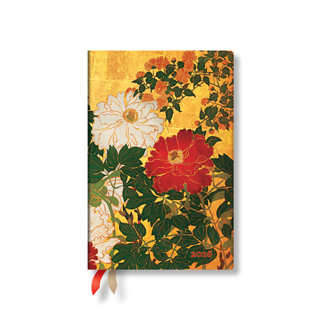 2026 Natsu, Rinpa Florals, 12-Month Planner Flexis, Mini, Horizontal, Elastic Band, 176 Pg, 100 GSM