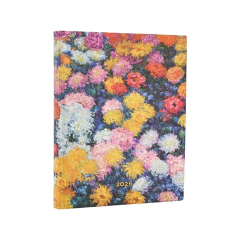 2026 Monet's Chrysanthemums, Monet's Chrysanthemums, 12-Month Planner Flexis, Ultra, Day-at-a-Time, Elastic Band, 432 Pg, 80 GSM