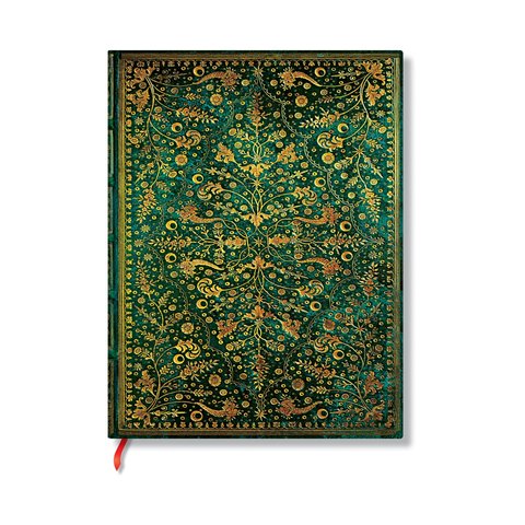 Emerald Flower Grande Unlined Hardcover Journal, 128pg, 120GSM, Marsh's Library by Paperblanks (Nature's Grace)