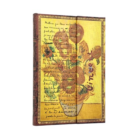 Van Gogh, Sunflowers Midi Unlined Hardcover Journal, 144pg, 120GSM, The Van Gogh Museum Collection by Paperblanks (Embellished Manuscripts Collection)