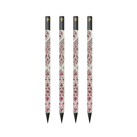 Vault of the Milan Cathedral (Burgundy) 4 Pack Pencils by Paperblanks (Duomo di Milano)