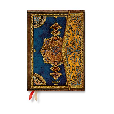 2027 Safavid Indigo Midi Horizontal Hardcover 12-Month Weekly Planner, 160pg, 100GSM by Paperblanks (Safavid Binding Art)