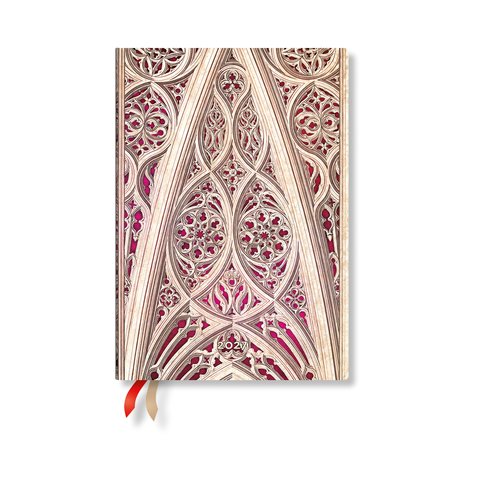2027 Vault of the Milan Cathedral (Burgundy) Midi Vertical Softcover 12-Month Weekly Planner, 176pg, 100GSM by Paperblanks (Duomo di Milano)