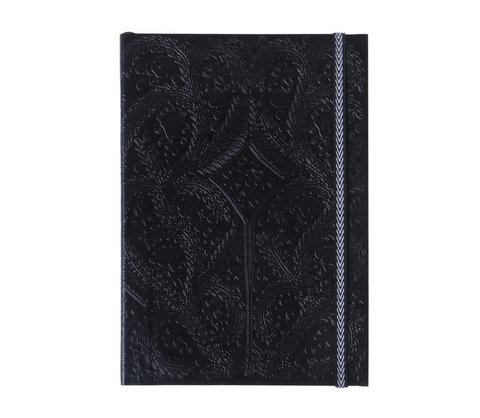 Christian Lacroix A6 Journal, Black Paseo Pattern - 4.25o x 6o - Layflat Writing Journal with 152 Ruled Ivory Pages