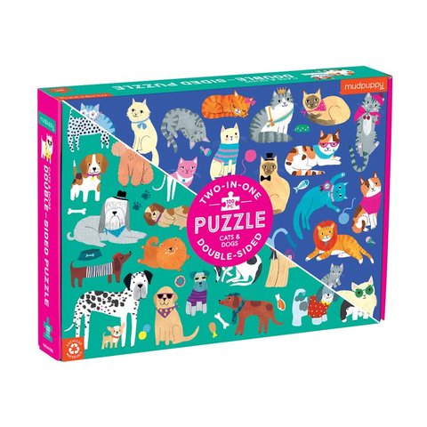 Cats & Dogs 100 Piece Double-Sided Puzzle