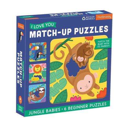 Jungle Babies I Love You Match-Up Puzzles
