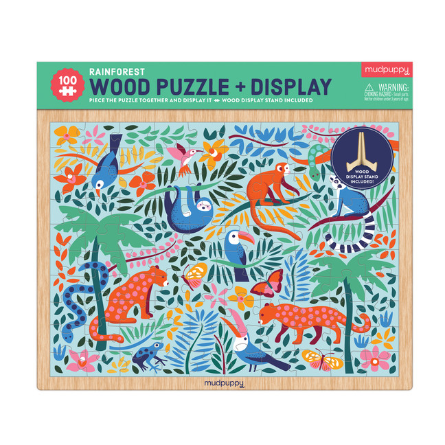 Rainforest 100 Piece Wood Puzzle + Display