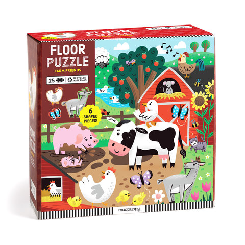 Farm Friends 25 Piece Floor Puzzle with Shaped Pieces