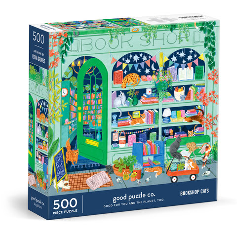 Good Puzzle Co. Bookshop Cats 500 Piece Puzzle