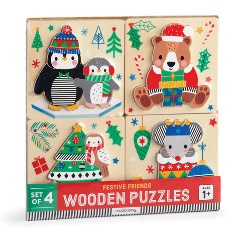 Christmas Set of 4 Wood Puzzles