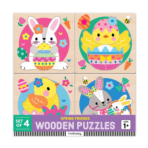 Spring Friends Set of 4 Wooden Puzzles