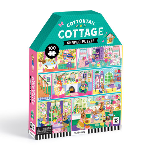 Cottontail Cottage 100 Piece House-shaped Puzzle