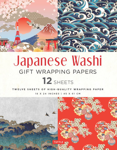 Japanese Washi Gift Wrapping Papers - 12 Sheets