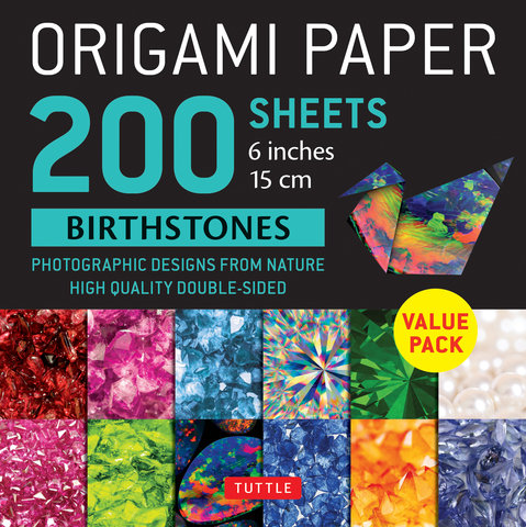 Origami Paper 200 sheets Birthstones 6" (15 cm)