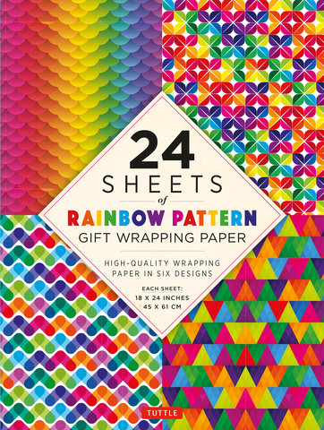 Rainbow Patterns Gift Wrapping Paper - 24 sheets of