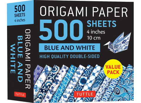 Origami Paper 500 sheets Blue and White 4" (10 cm)