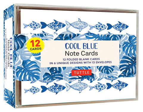 Cool Blue Note Cards - 12 Cards