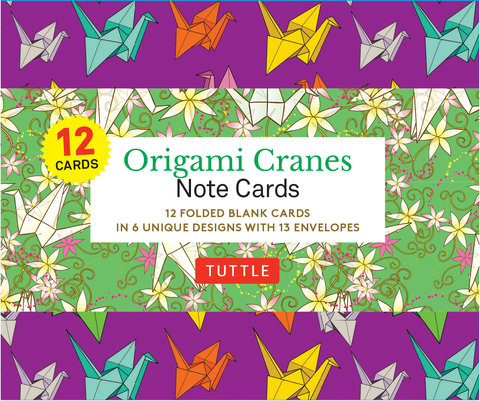 Origami Cranes Note Cards- 12 Cards
