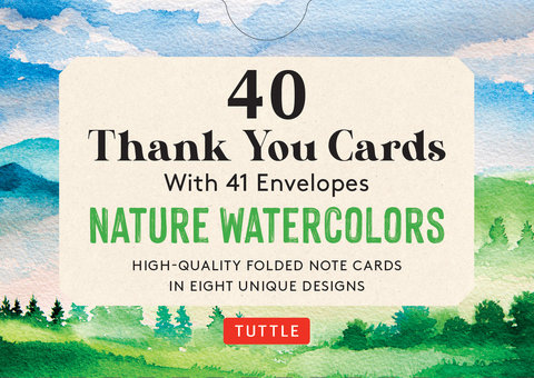 Nature Watercolors, 40 Thank You Cards with Envelopes