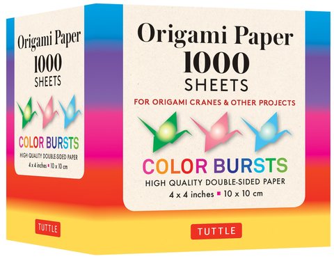 Origami Paper Color Bursts 1,000 sheets 4" (10 cm)