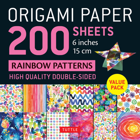 Origami Paper 200 sheets Rainbow Patterns 6" (15 cm)