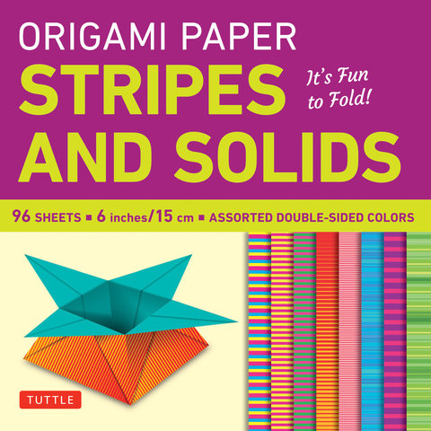 Origami Paper - Stripes and Solids 6" - 96 Sheets