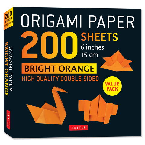Origami Paper 200 sheets Bright Orange 6 (15 cm)