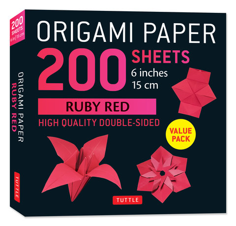 Origami Paper 200 sheets Ruby Red 6 (15 cm)