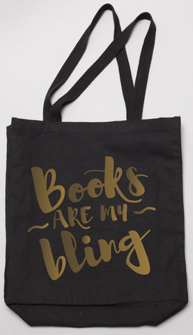 Books Are My Bling Tote (black)