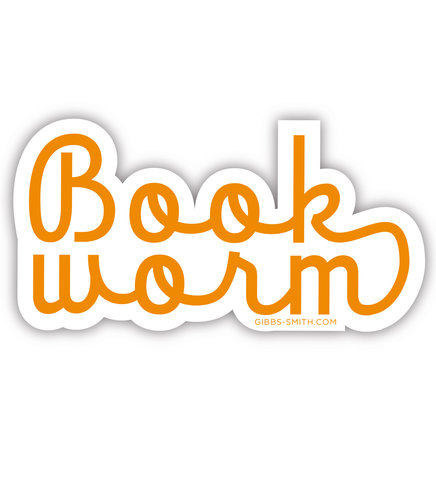 Book Worm (gold) Sticker