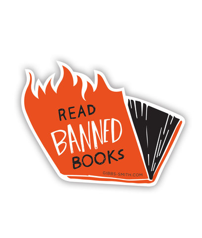 Banned Books (flames) Sticker
