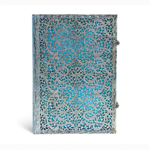 Maya Blue, Silver Filigree Collection, Hardcover, Grande, Unlined, Clasp Closure, 240 Pg, 120 GSM