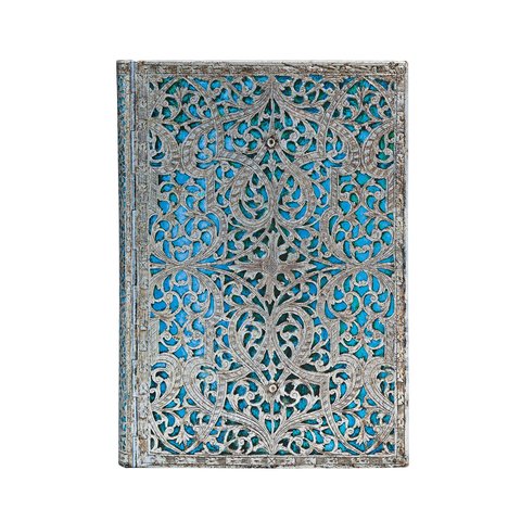 Maya Blue, Silver Filigree Collection, Midi, Address Book, Elastic Band Closure, 144 Pg, 120 GSM