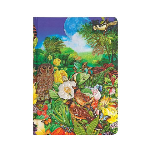 Moon Garden, Nature Montages, Hardcover, Midi, Unlined, Elastic Band Closure, 144 Pg, 120 GSM
