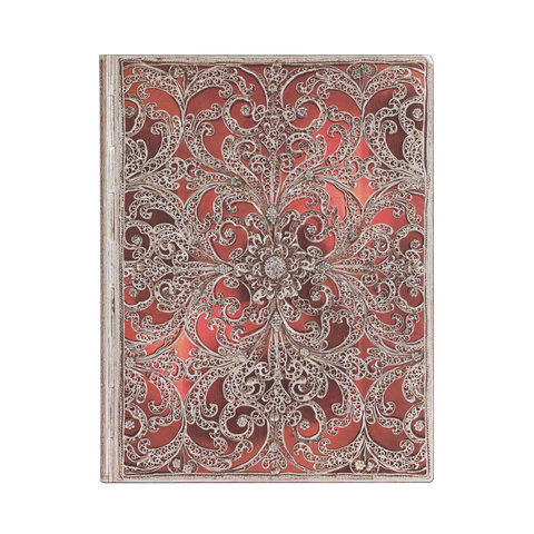 Garnet, Silver Filigree Collection, Softcover Flexi, Ultra, Unlined, Elastic Band Closure, 176 Pg, 100 GSM