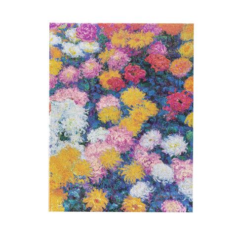 Monet's Chrysanthemums, Hardcover Journals, Ultra, Unlined, Elastic Band, 144 Pg, 120 GSM