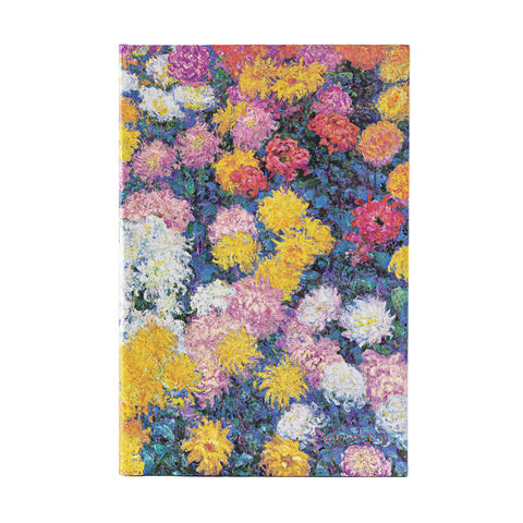Monet's Chrysanthemums. Hardcover Journals, Midi, Lined, Elastic Band, 144 Pg, 120 GSM