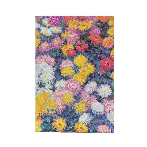 Monet's Chrysanthemums, Hardcover Journals, Mini, Unlined, Elastic Band, 176 Pg, 85 GSM