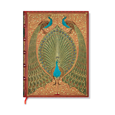 Hafiz's Peacocks, Sangorski & Sutcliffe, Hardcover Journals, Midi, Lined, Elastic Band, 144 Pg, 120 GSM