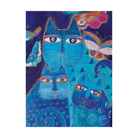 Blue Cats & Butterflies, Fantastic Felines, Jigsaw Puzzles, 500 pieces