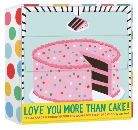Love You More Than Cake Cards (Illustrated Blank Cards, Cute Cards for Food Lovers, Gift for Foodies)