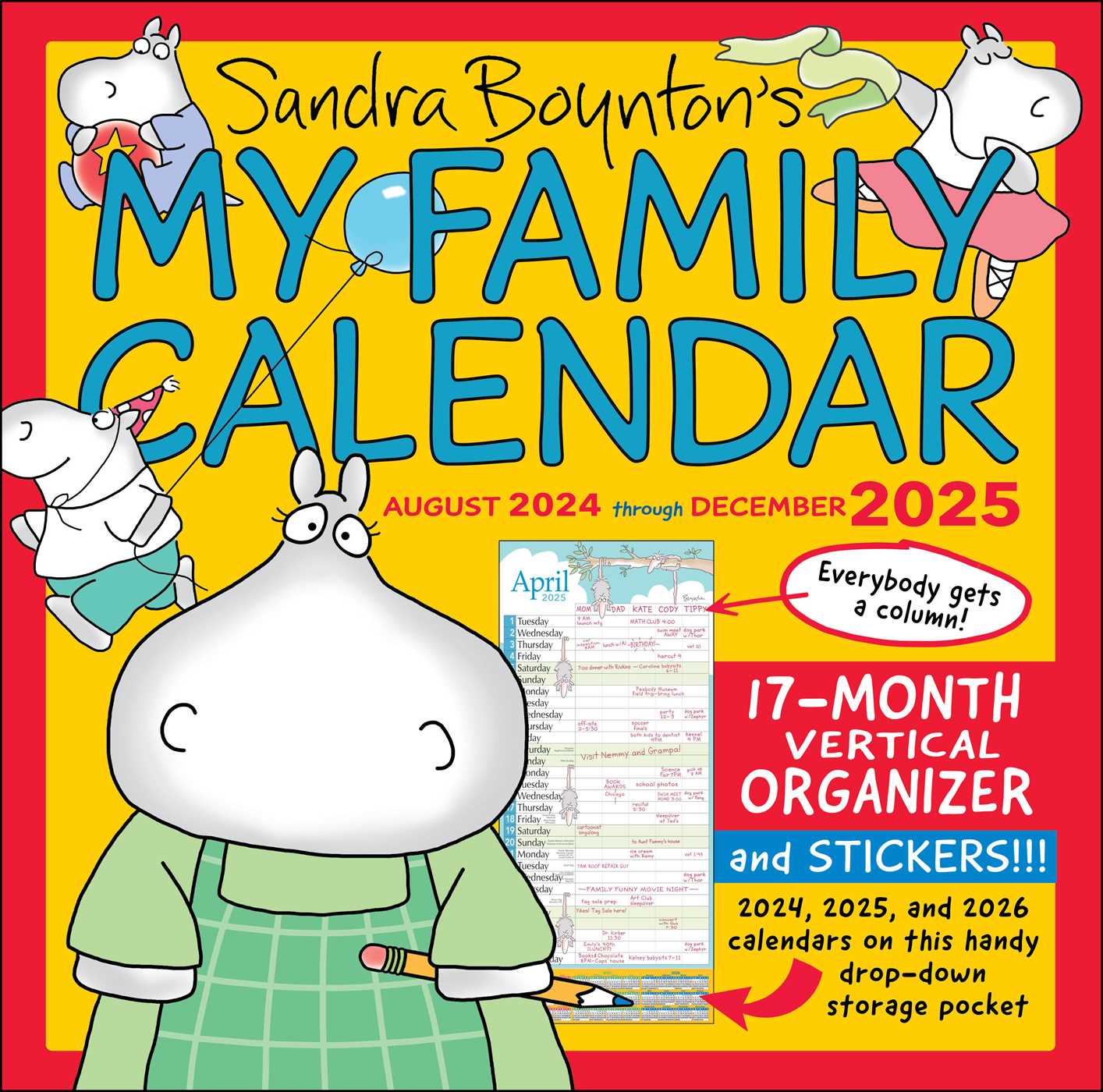 Sandra Boynton's My Family Calendar 17-Month 2024-2025 Family Wall Calendar