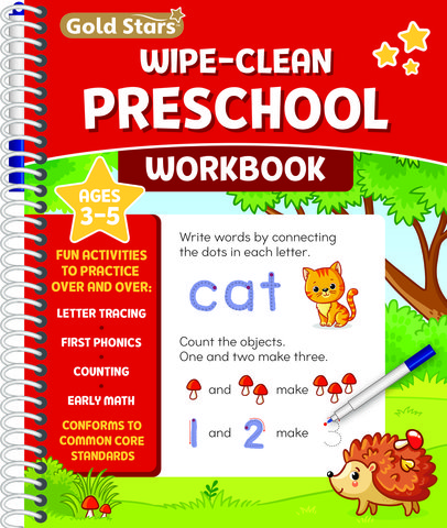 Wipe Clean Preschool Workbook for Kids Ages 3-5: Activities including Early Math, Letter and Number Tracing, First Phonics, Counting, Pen Control and More! Includes Dry Erase Marker