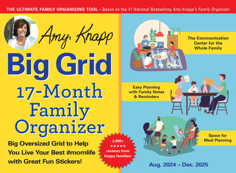 2025 Amy Knapp's Big Grid Family Organizer Wall Calendar