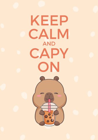 Cream Boba Capybara Notebook