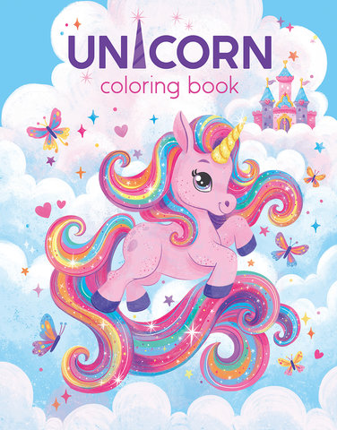 Unicorn Coloring Book with Stickers