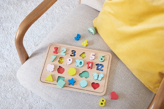 Numbers, Shapes, and Colors Wooden Tray Puzzle