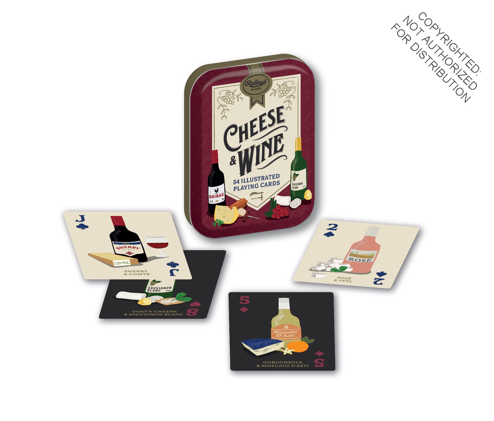 Cheese and Wine Playing Cards CDU of 6