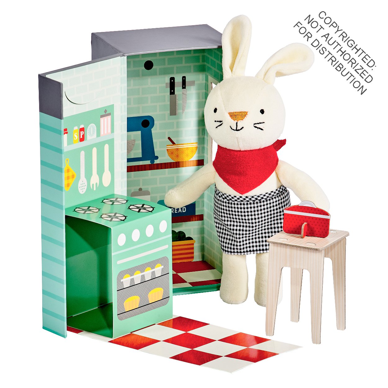 Rubie the Rabbit In the Kitchen Plush Play Set