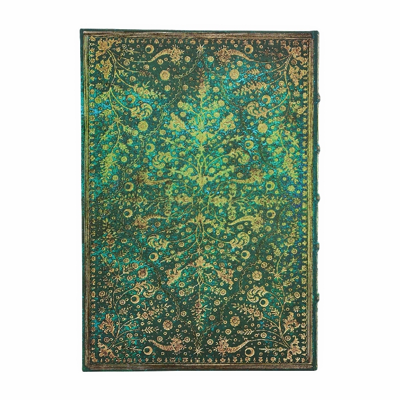 Emerald Flower Grande Unlined Hardcover Journal, 128pg, 120GSM, Marsh's Library by Paperblanks (Nature's Grace)